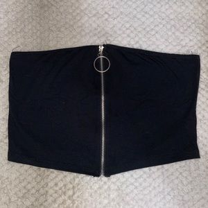 Black Tube Top with Zipper